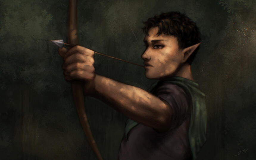 Aroe Shooting an Arrow